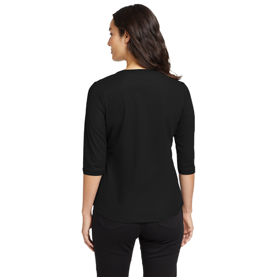 West Side Oil Women's Jewel Henley (Embroidered)