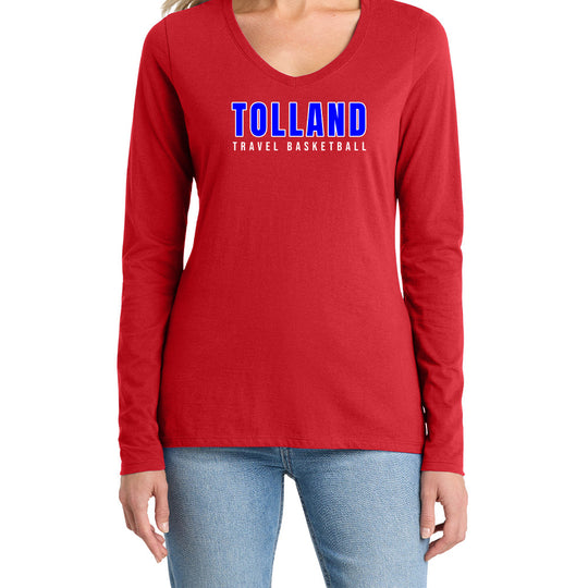 Tolland Ladies "TB" LS V-Neck Tee