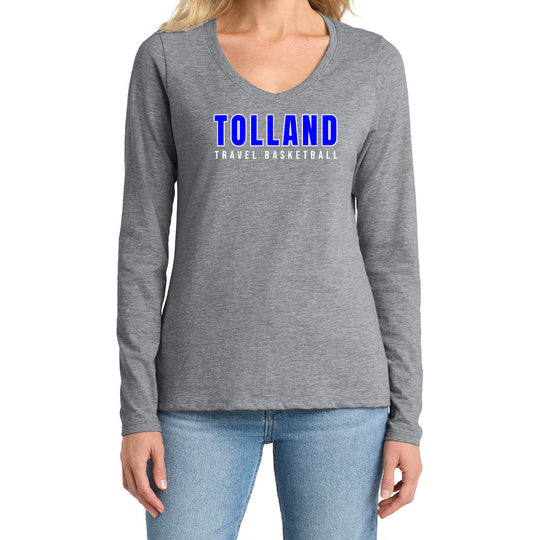 Tolland Ladies "TB" LS V-Neck Tee