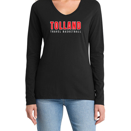 Tolland Ladies "TB" LS V-Neck Tee