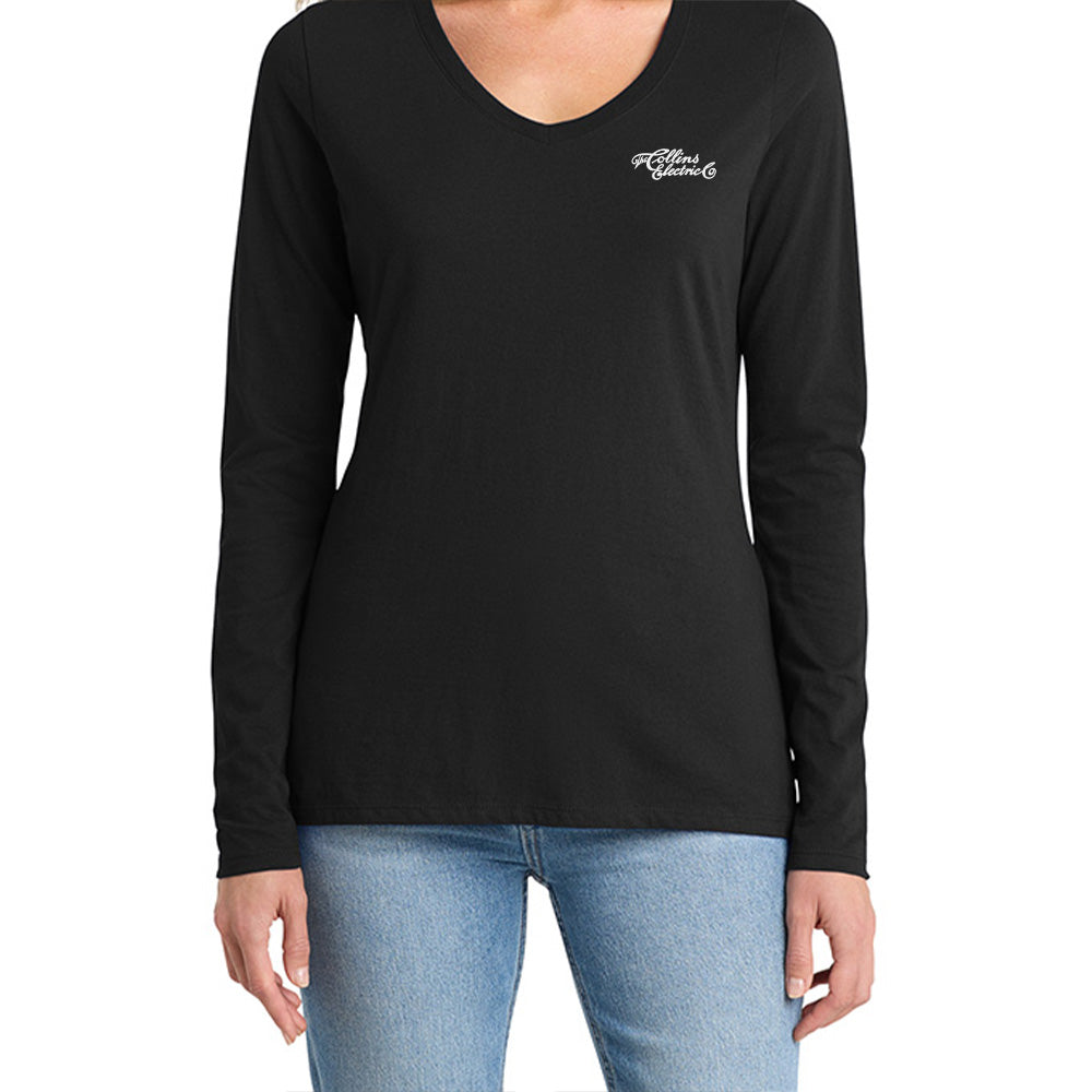 Collins Electric Ladies LS V-Neck Tee