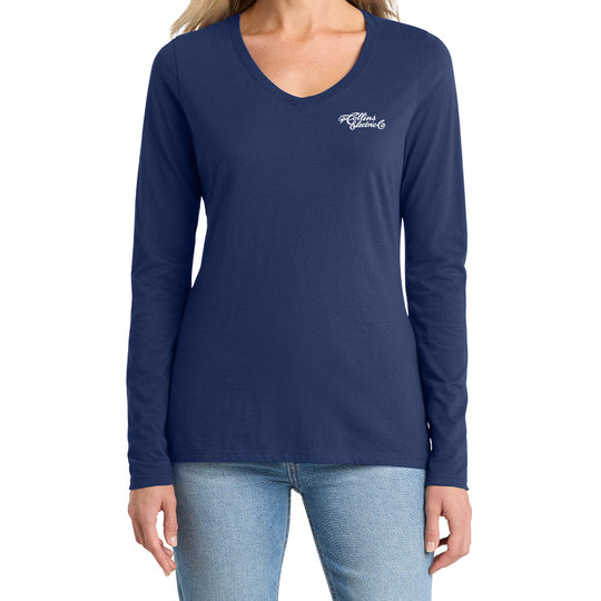 Collins Electric Ladies LS V-Neck Tee