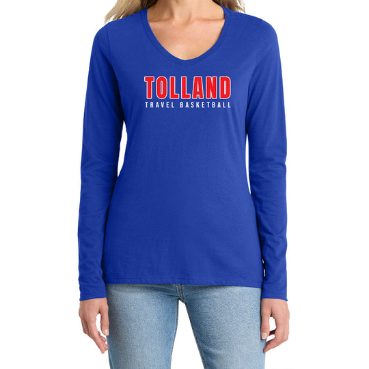 Tolland Ladies "TB" LS V-Neck Tee
