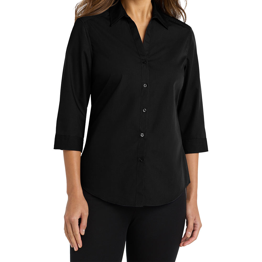 Port Authority® Women's 3/4-Sleeve Carefree Poplin Shirt