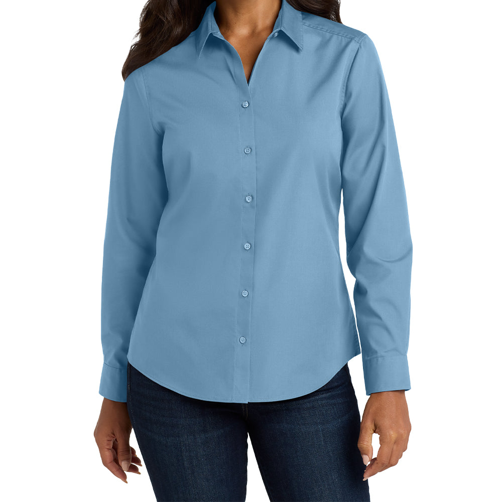 Port Authority® Women's Long Sleeve Carefree Poplin Shirt