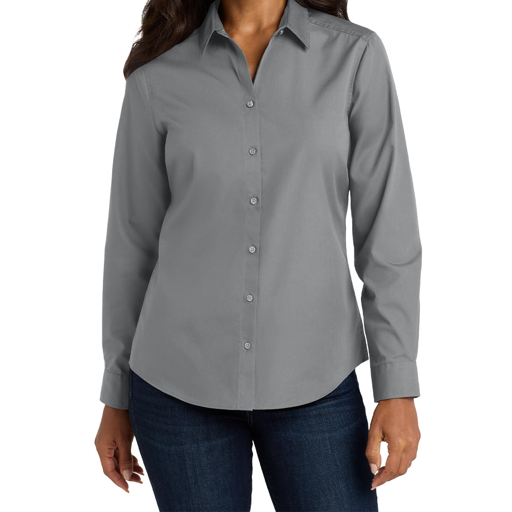 Port Authority® Women's Long Sleeve Carefree Poplin Shirt