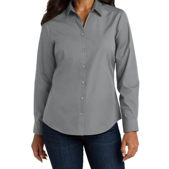 Port Authority® Women's Long Sleeve Carefree Poplin Shirt
