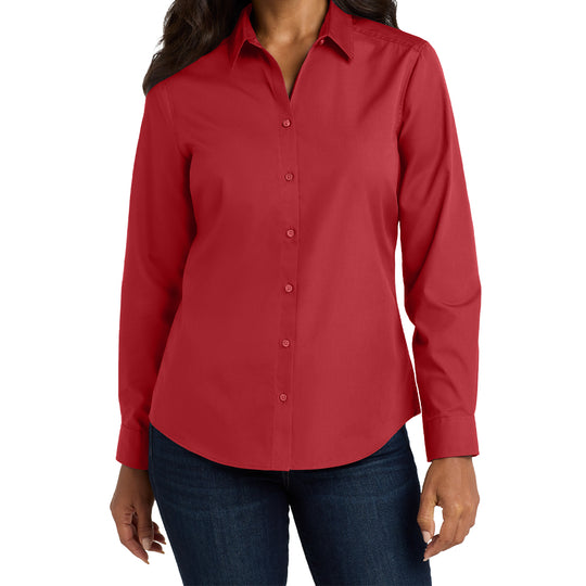 Port Authority® Women's Long Sleeve Carefree Poplin Shirt