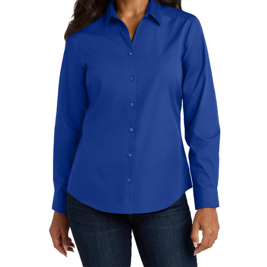Port Authority® Women's Long Sleeve Carefree Poplin Shirt