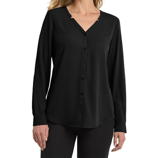 Port Authority® Women's Long Sleeve Button-Front Blouse