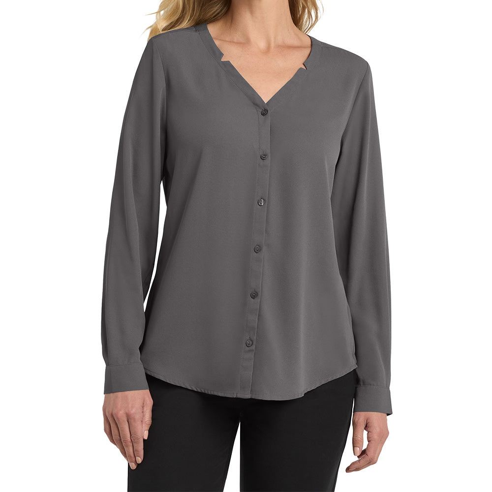 Port Authority® Women's Long Sleeve Button-Front Blouse
