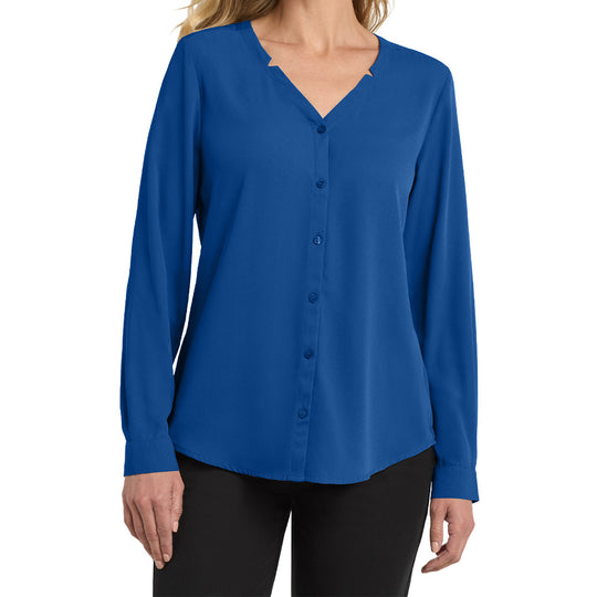 Port Authority® Women's Long Sleeve Button-Front Blouse