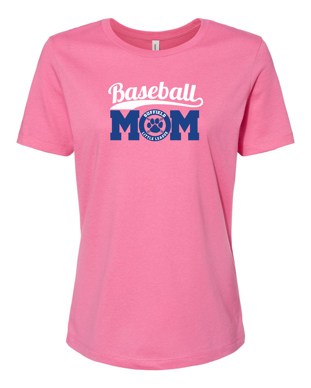 Suffield LL Ladies Relaxed Jersey Tee "MOM Baseball" - 6400 (color options available)