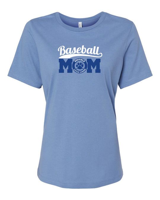 Suffield LL Ladies Relaxed Jersey Tee "MOM Baseball" - 6400 (color options available)