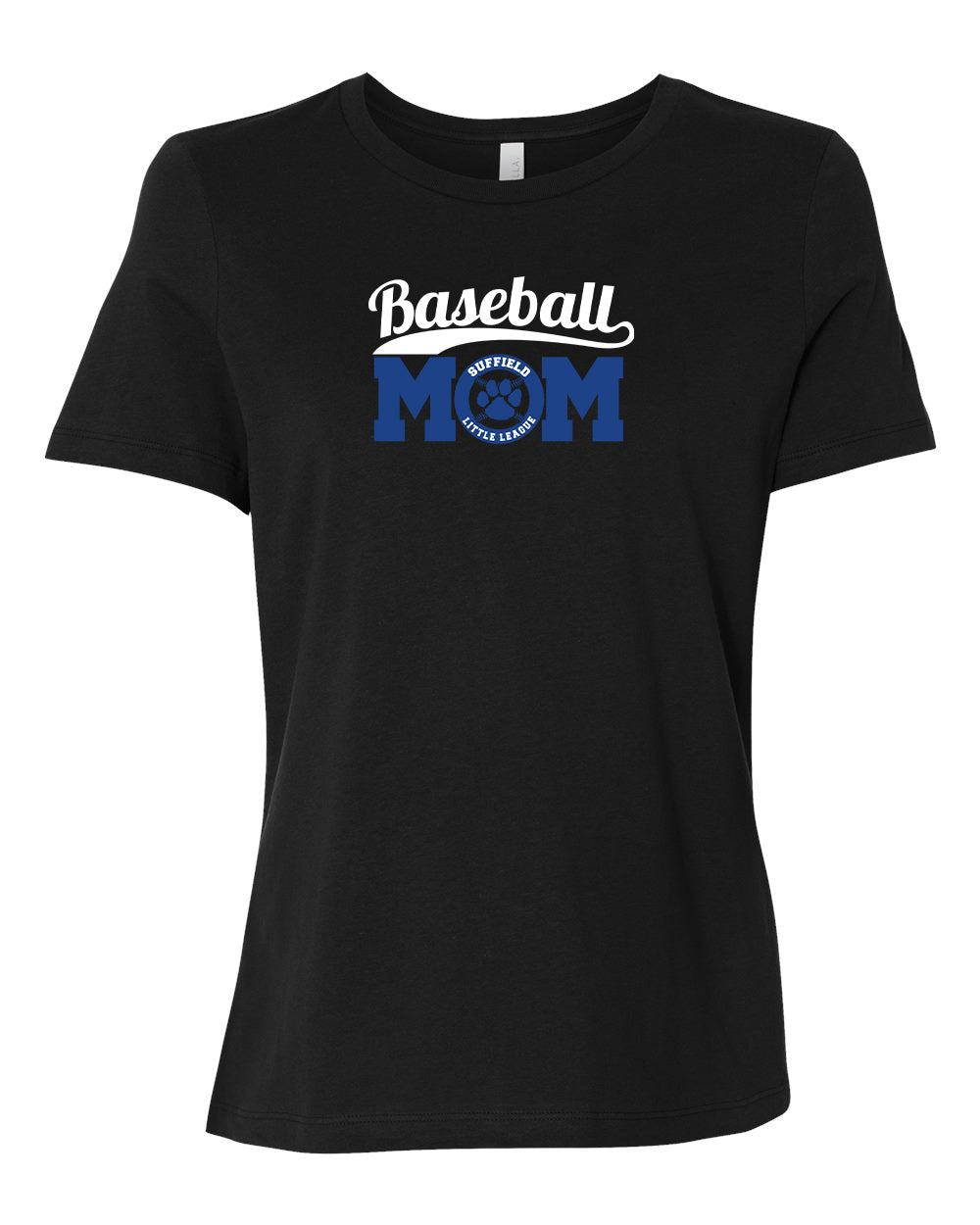 Suffield LL Ladies Relaxed Jersey Tee "MOM Baseball" - 6400 (color options available)