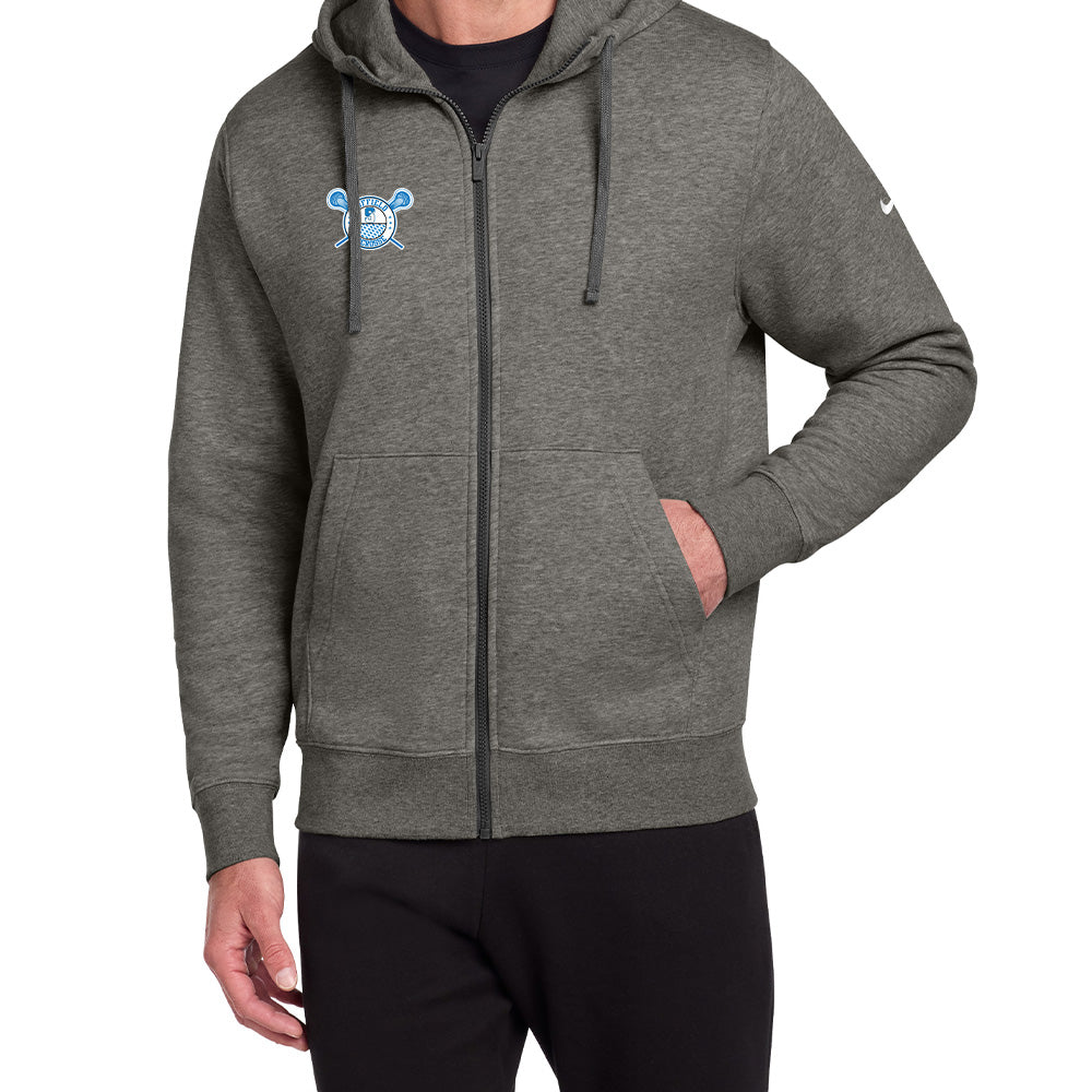 Suffield Lacrosse "Classic" Nike Swoosh Full Zip Fleece Hoodie