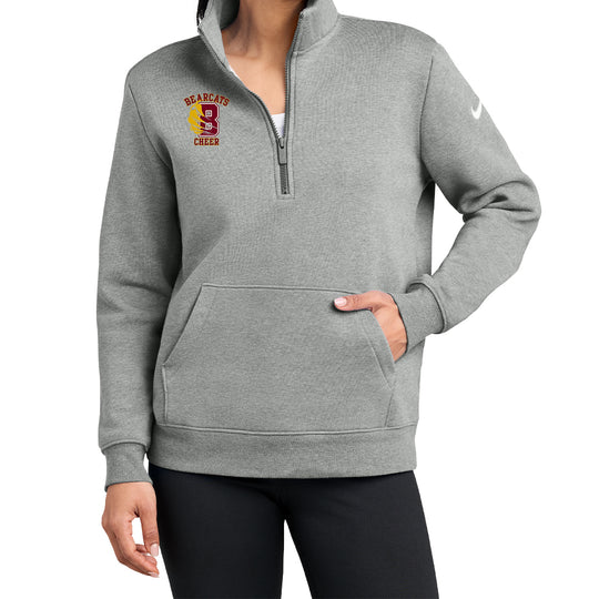 Bearcats Cheer Nike Club Ladies Hoodie 1/2 Zip
