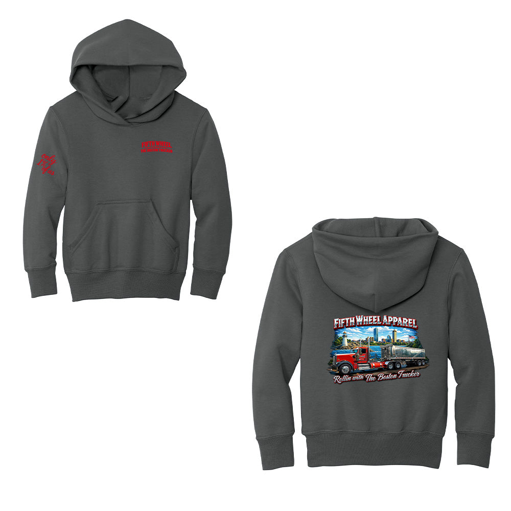 Youth "Rollin with The Boston Trucker" Fleece Hoodie