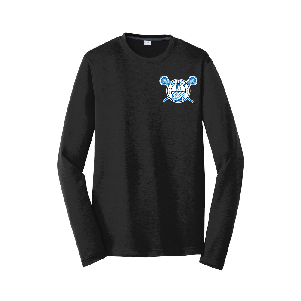 Suffield Youth Lacrosse - Adult LS Cotton Tech Tee "Circle Corner" - ST450LS (color options available)