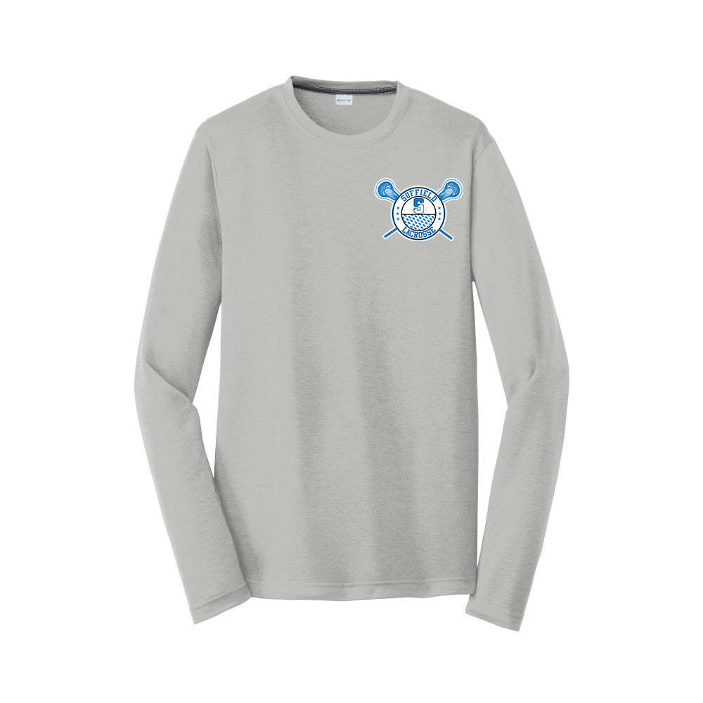 Suffield Youth Lacrosse - Adult LS Cotton Tech Tee "Circle Corner" - ST450LS (color options available)