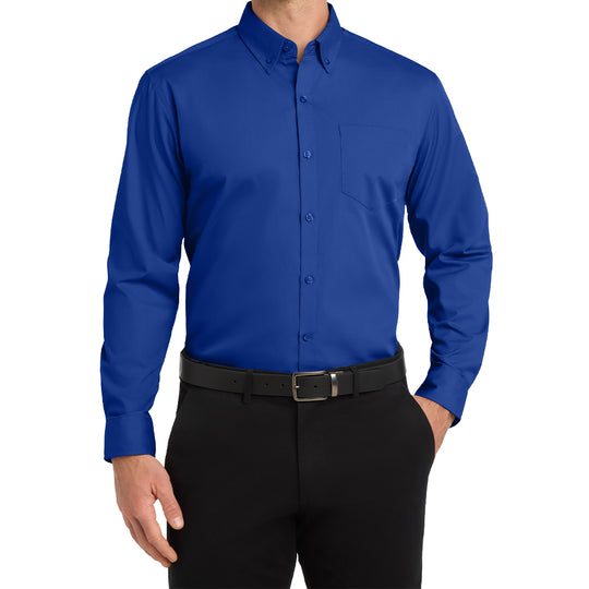 Port Authority® Tall Long Sleeve Carefree Poplin Shirt *Tall* (Embroidered)