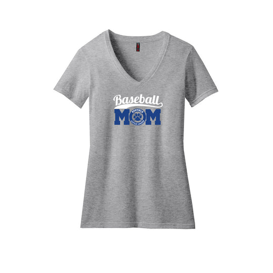 Suffield LL Ladies CVC V-Neck Tee "MOM Baseball" - DM1190L (color options available)