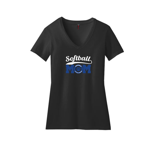 Suffield LL Ladies CVC V-Neck Tee "MOM Softball" - DM1190L (color options available)